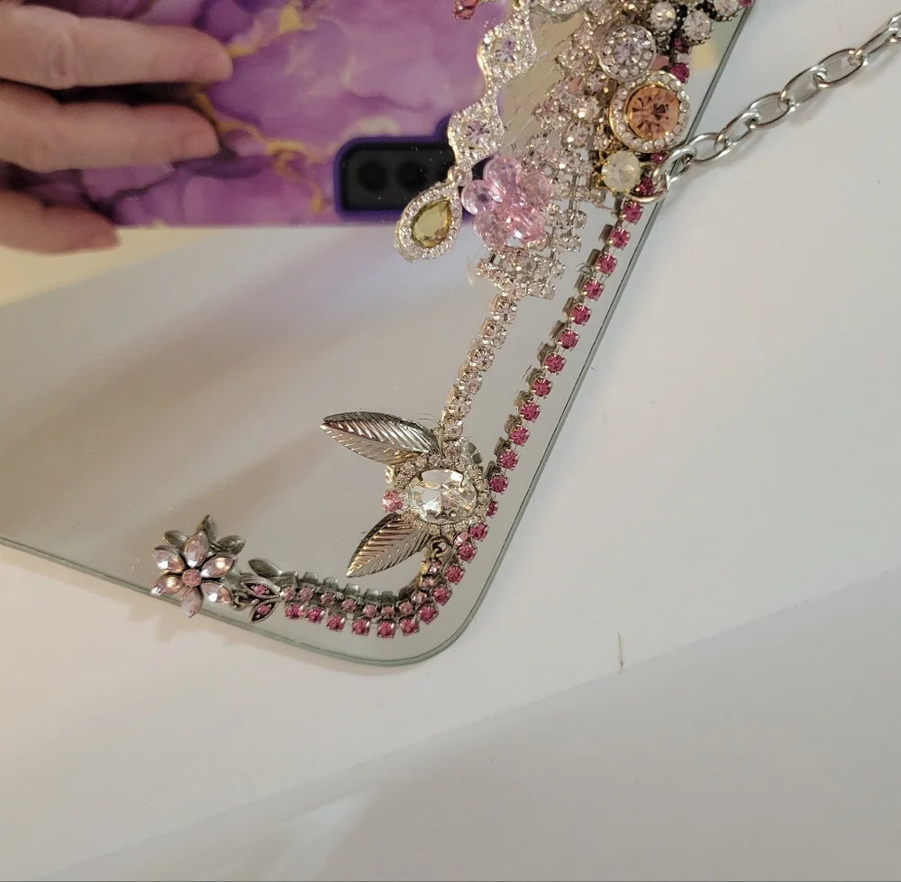 Hand Crafted Crystal Accent Mirror
